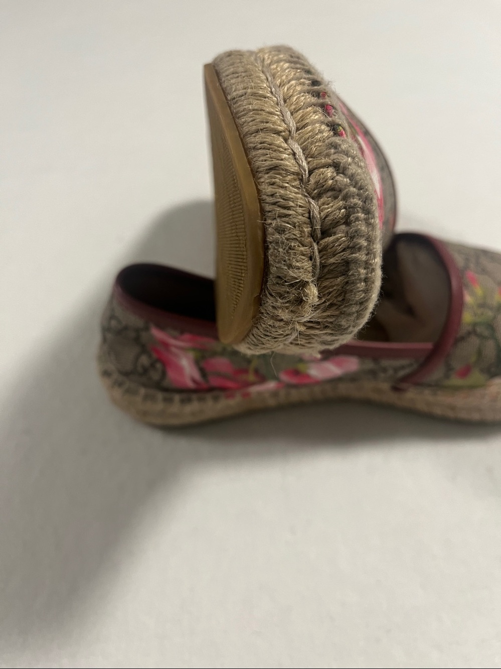 🌸Gucci Blooms Espadrilles Flat GG Supreme Floral Print - Picture 11 of 12